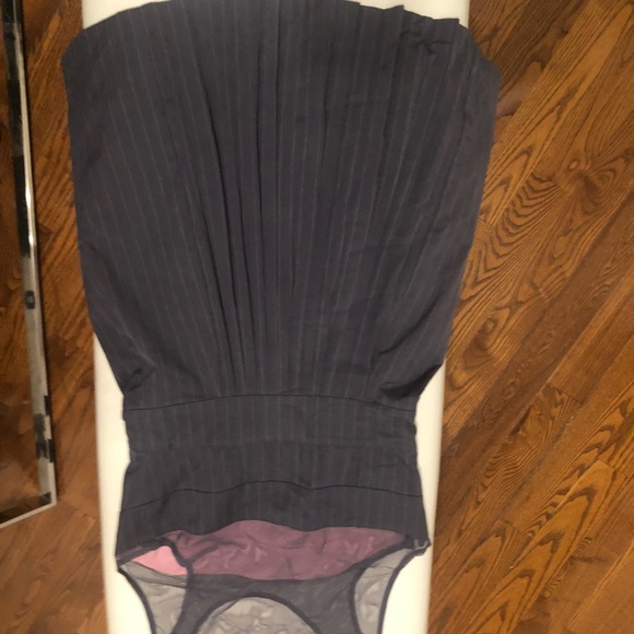 Pinstripe sheer-top mini skirt - Picture 2 of 2